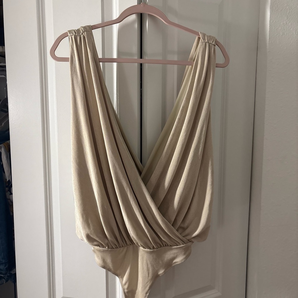 Free People Cream Bodysuit